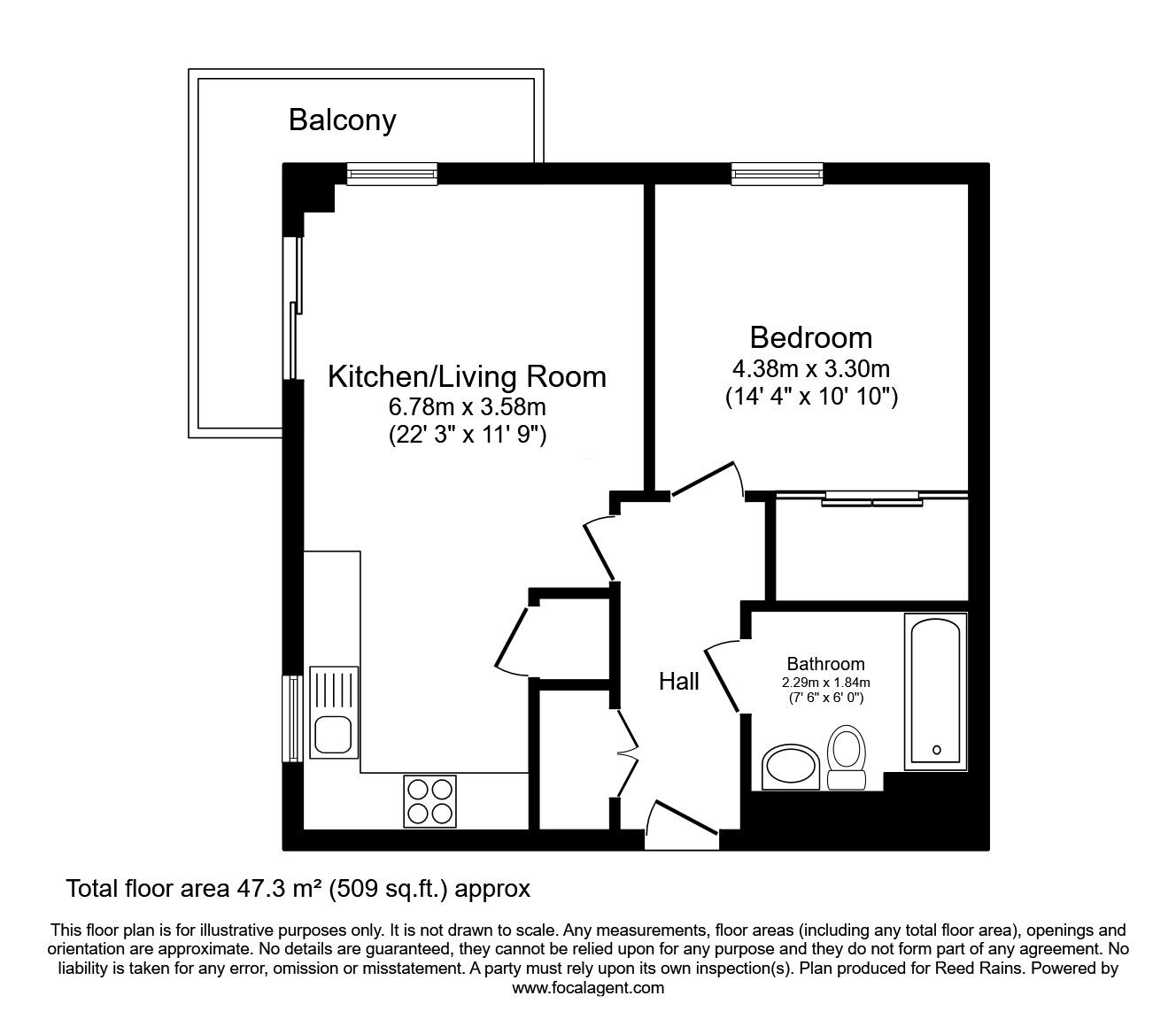 Floorplan of 1 bedroom Flat to rent, Hornbeam Way, Manchester, Greater Manchester, M4