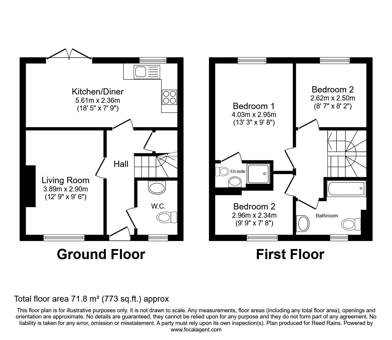Floorplan of 3 bedroom End Terrace House for sale, Cherry Avenue, Manchester, M11
