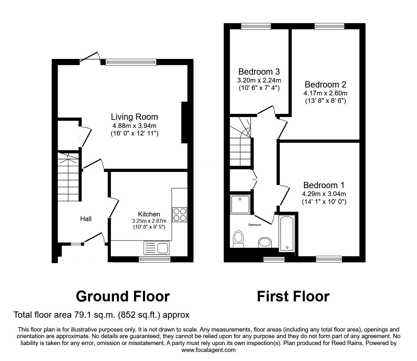 Floorplan of 3 bedroom End Terrace House for sale, Tinsley Close, Manchester, M40