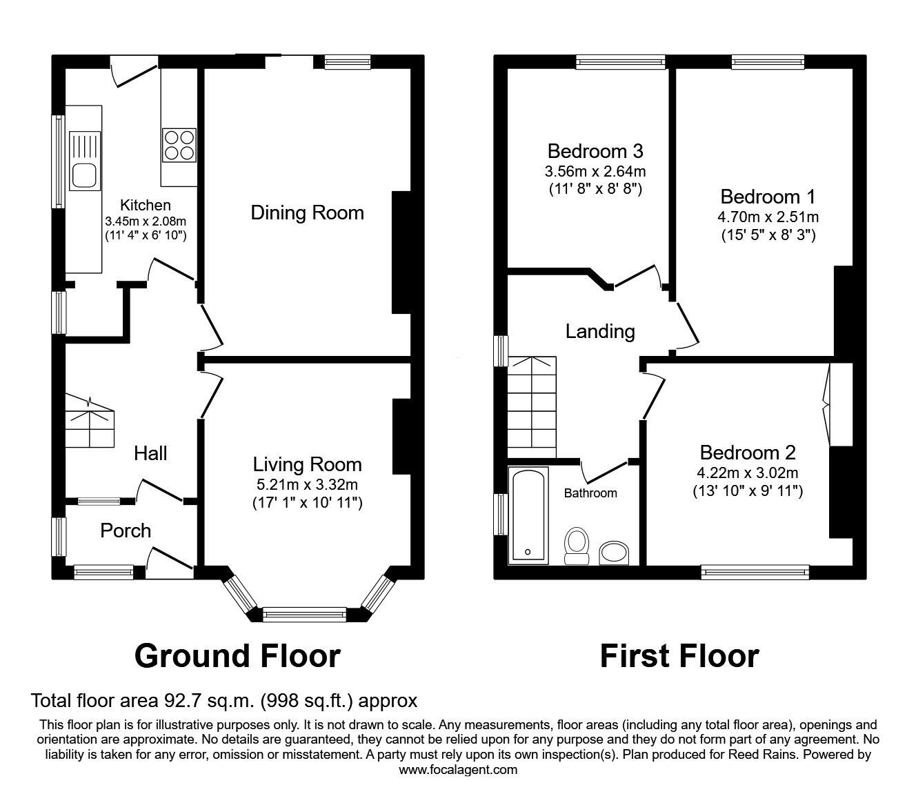 Floorplan of 3 bedroom Semi Detached House for sale, Lime Grove, Manchester, M16