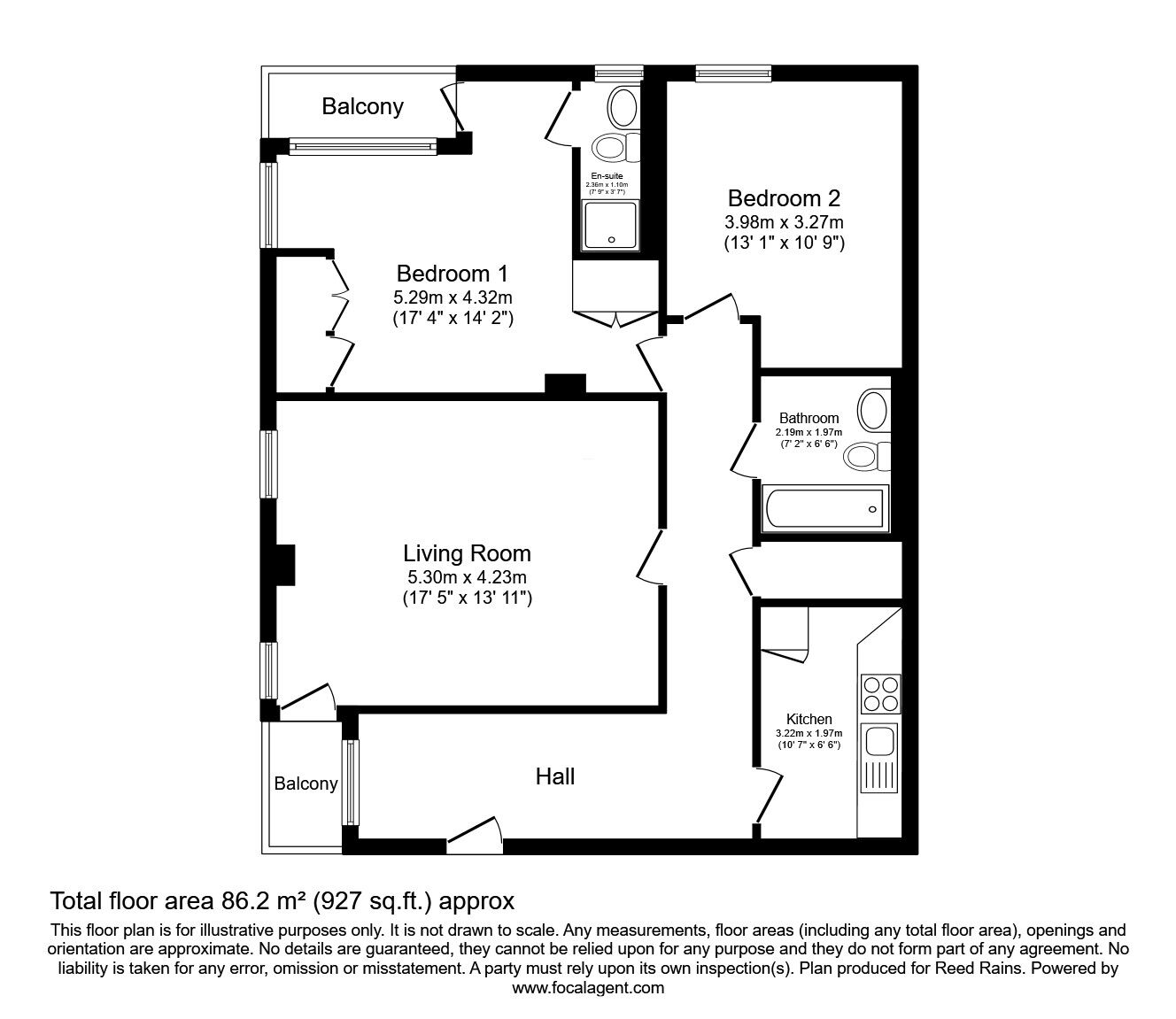 Floorplan of 2 bedroom Flat to rent, Lower Ormond Street, Manchester, Greater Manchester, M1