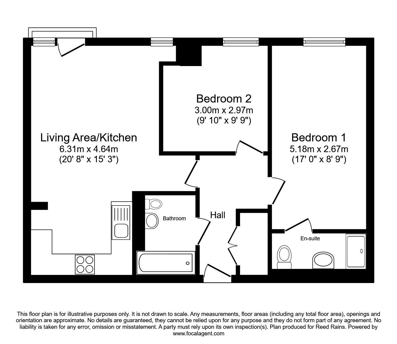 Floorplan of 2 bedroom  Flat for sale, Collier Street, Manchester, M3