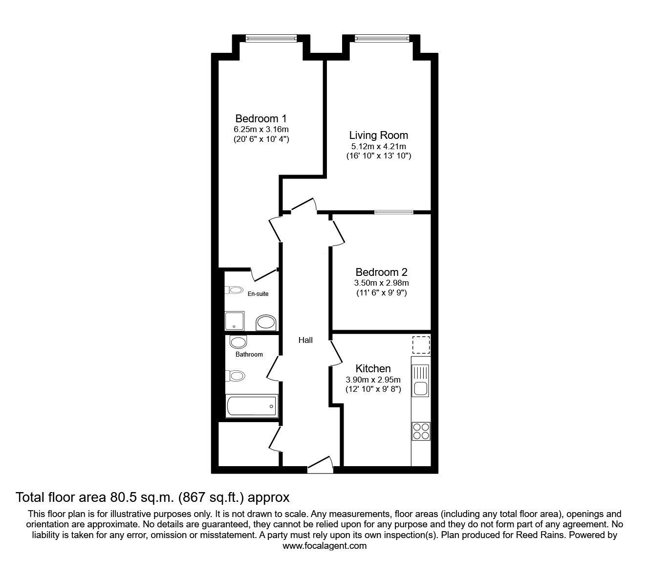 Floorplan of 2 bedroom  Flat for sale, Lower Vickers Street, Manchester, M40