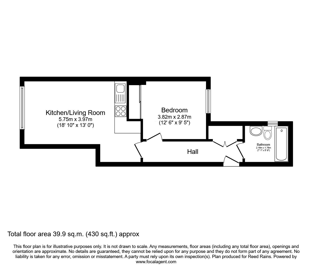 Floorplan of 1 bedroom Flat to rent, Whitworth Street, Manchester, Greater Manchester, M1