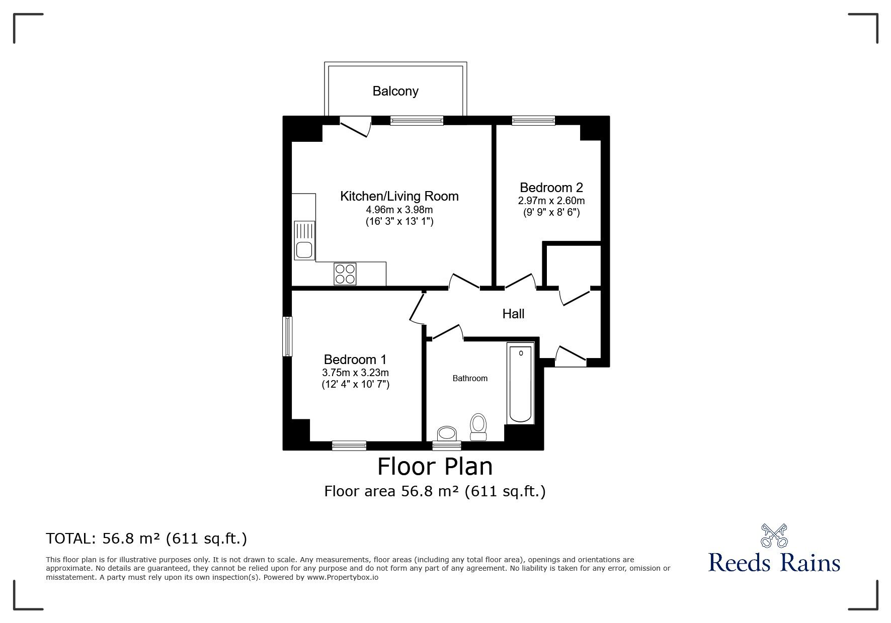 Floorplan of 2 bedroom  Flat for sale, Blantyre Street, Manchester, Greater Manchester, M15