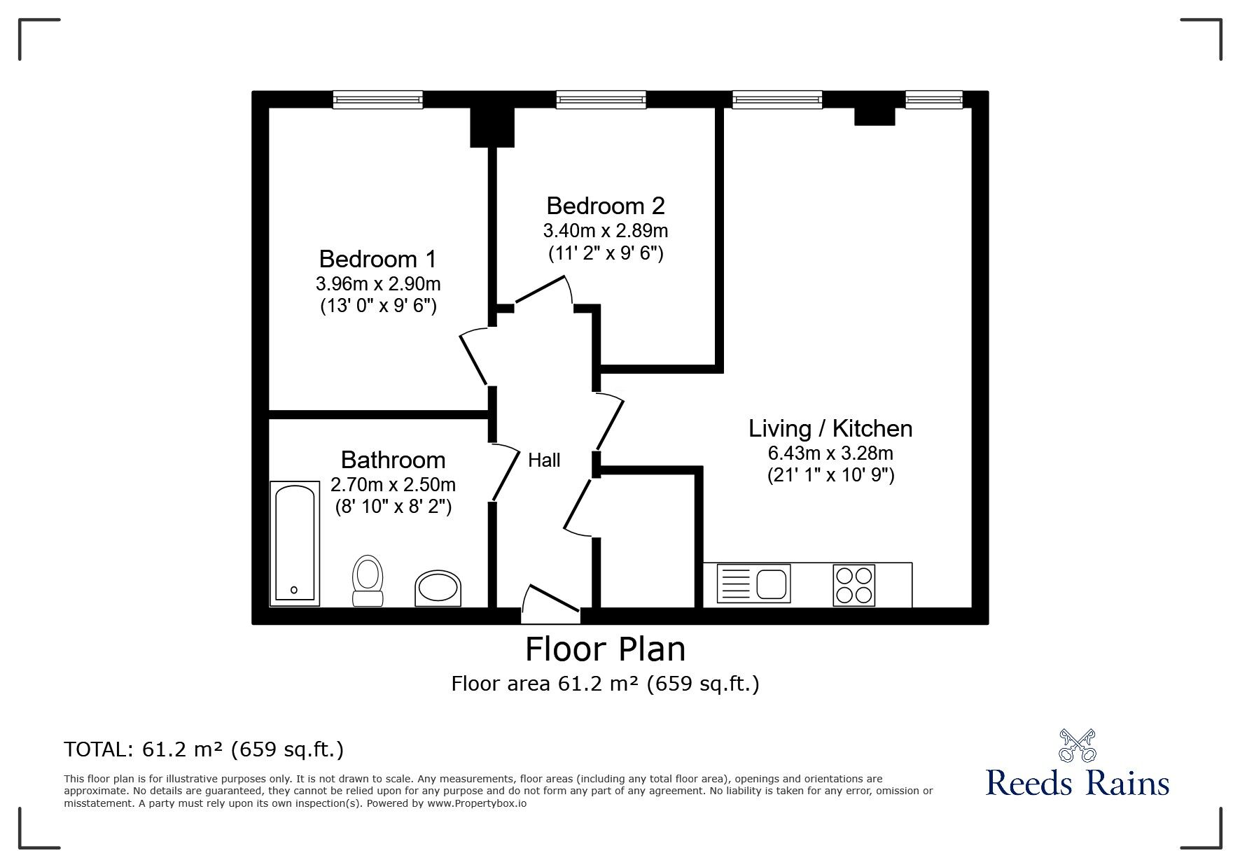 Floorplan of 2 bedroom  Flat for sale, Blantyre Street, Manchester, Greater Manchester, M15