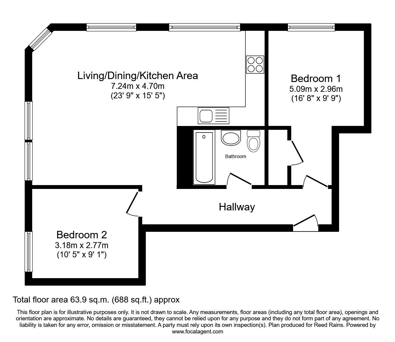 Floorplan of 2 bedroom  Flat for sale, Newton Street, Manchester, M1