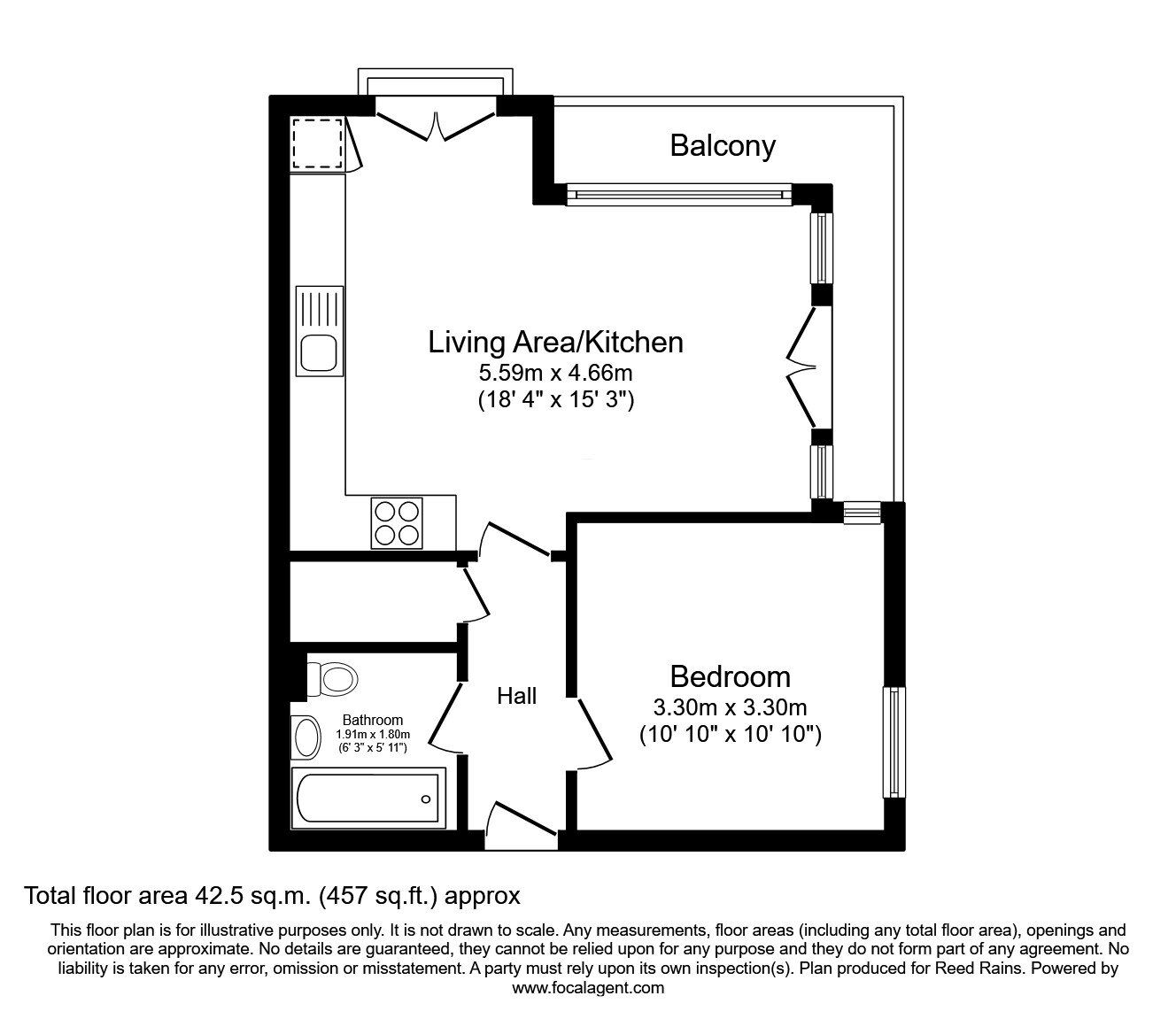 Floorplan of 1 bedroom Flat for sale, Newton Street, Manchester, M1
