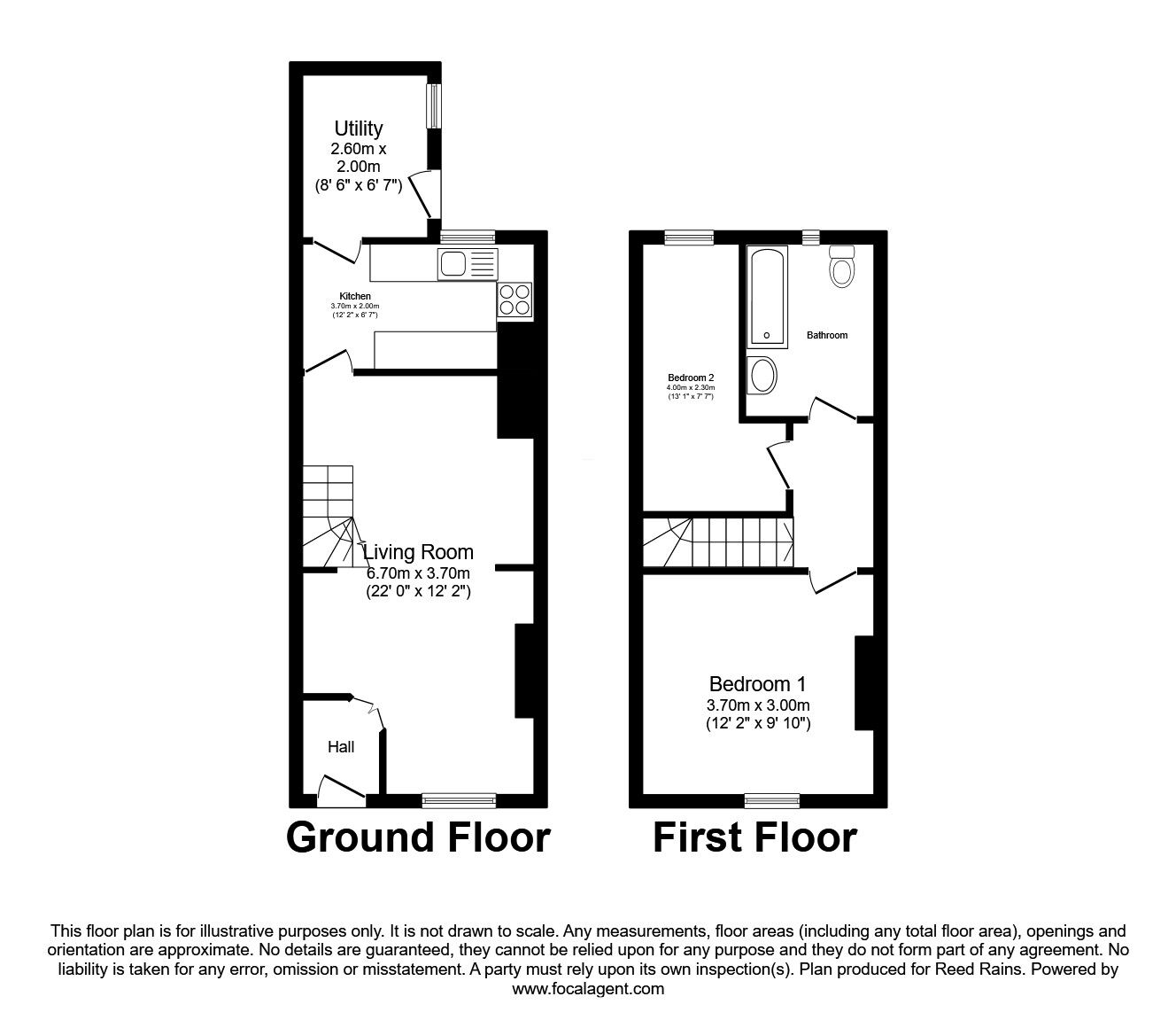 Floorplan of 2 bedroom Mid Terrace House to rent, Scotland Street, Manchester, Greater Manchester, M40