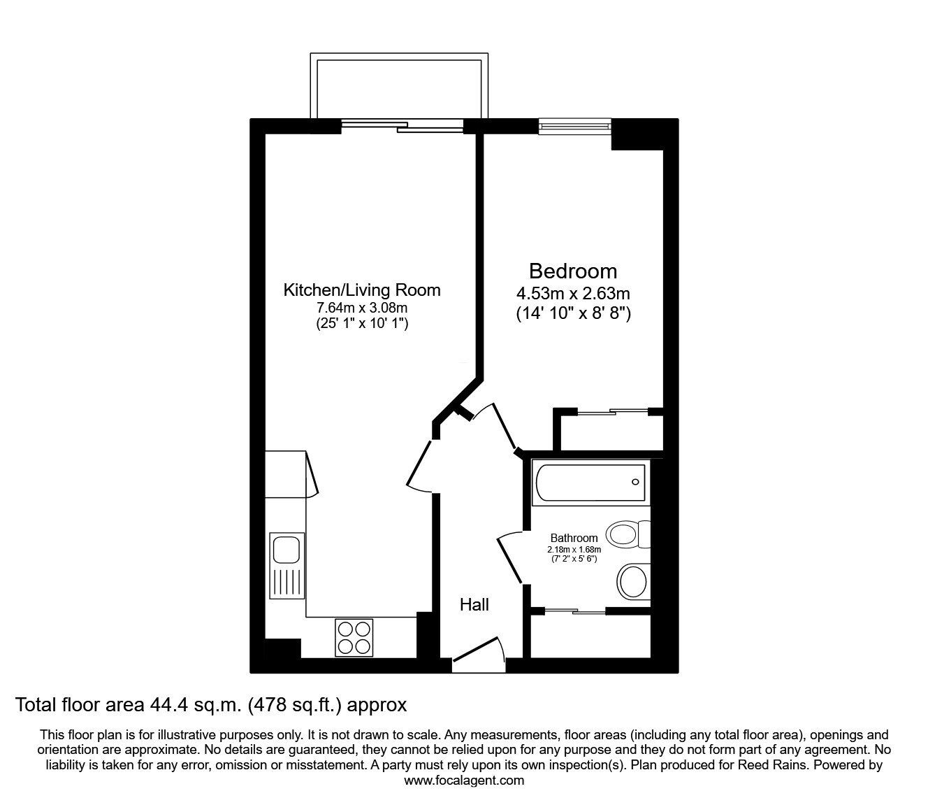 Floorplan of 1 bedroom Flat to rent, Lockgate Mews, Manchester, Greater Manchester, M4
