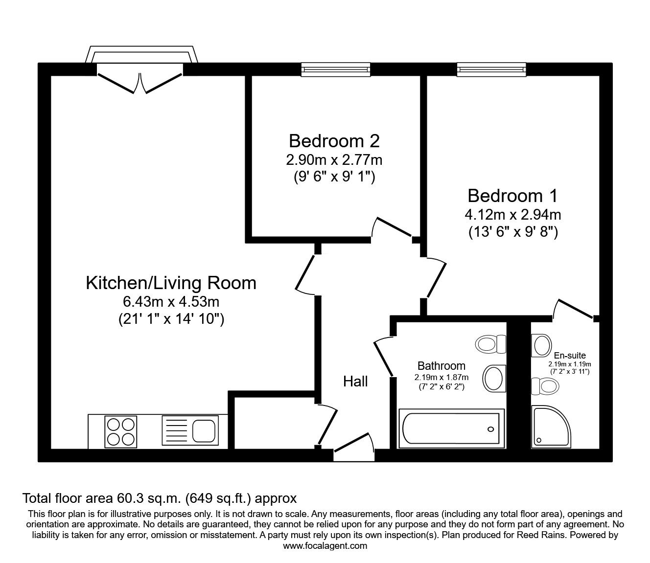 Floorplan of 2 bedroom  Flat to rent, Chapeltown Street, Manchester, Greater Manchester, M1