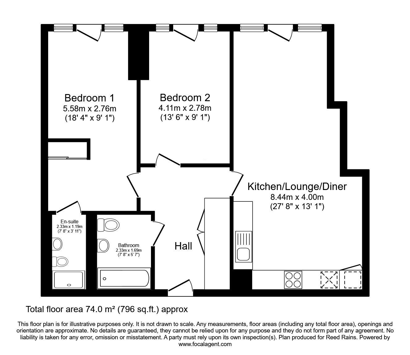 Floorplan of 2 bedroom  Flat for sale, Chester Road, Manchester, M15