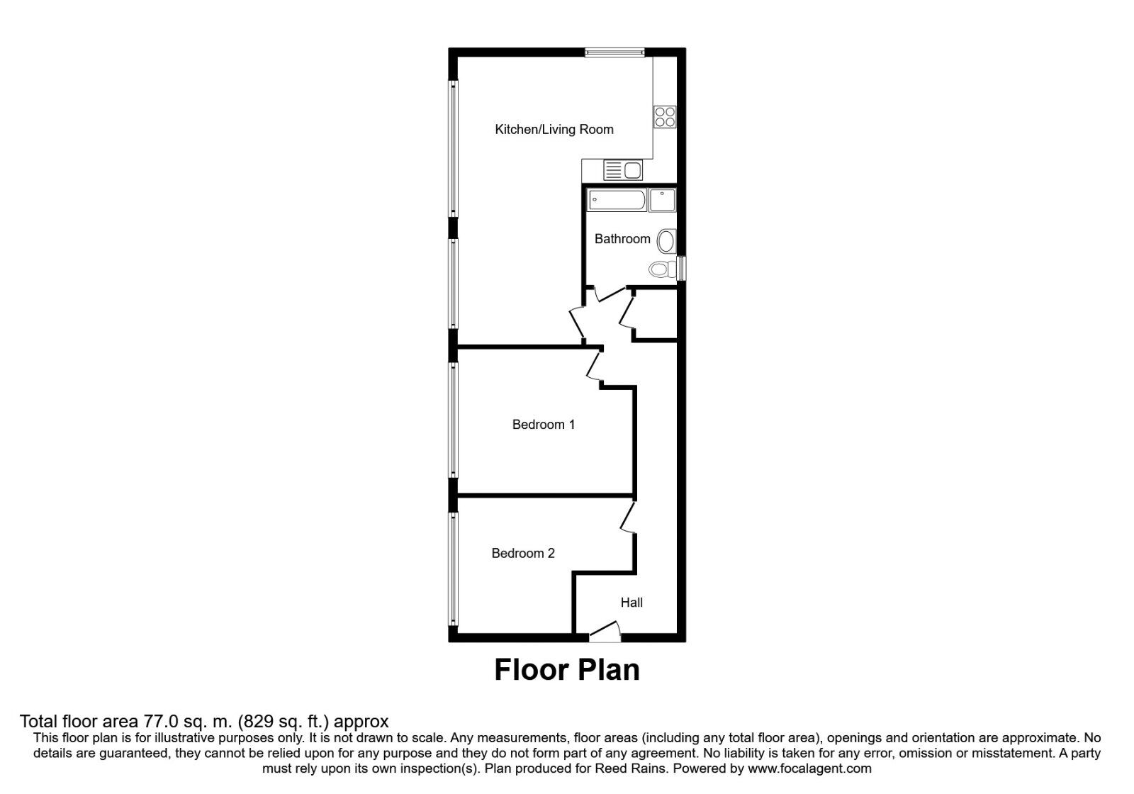 Floorplan of 2 bedroom  Flat for sale, Hilton Street, Manchester, M4
