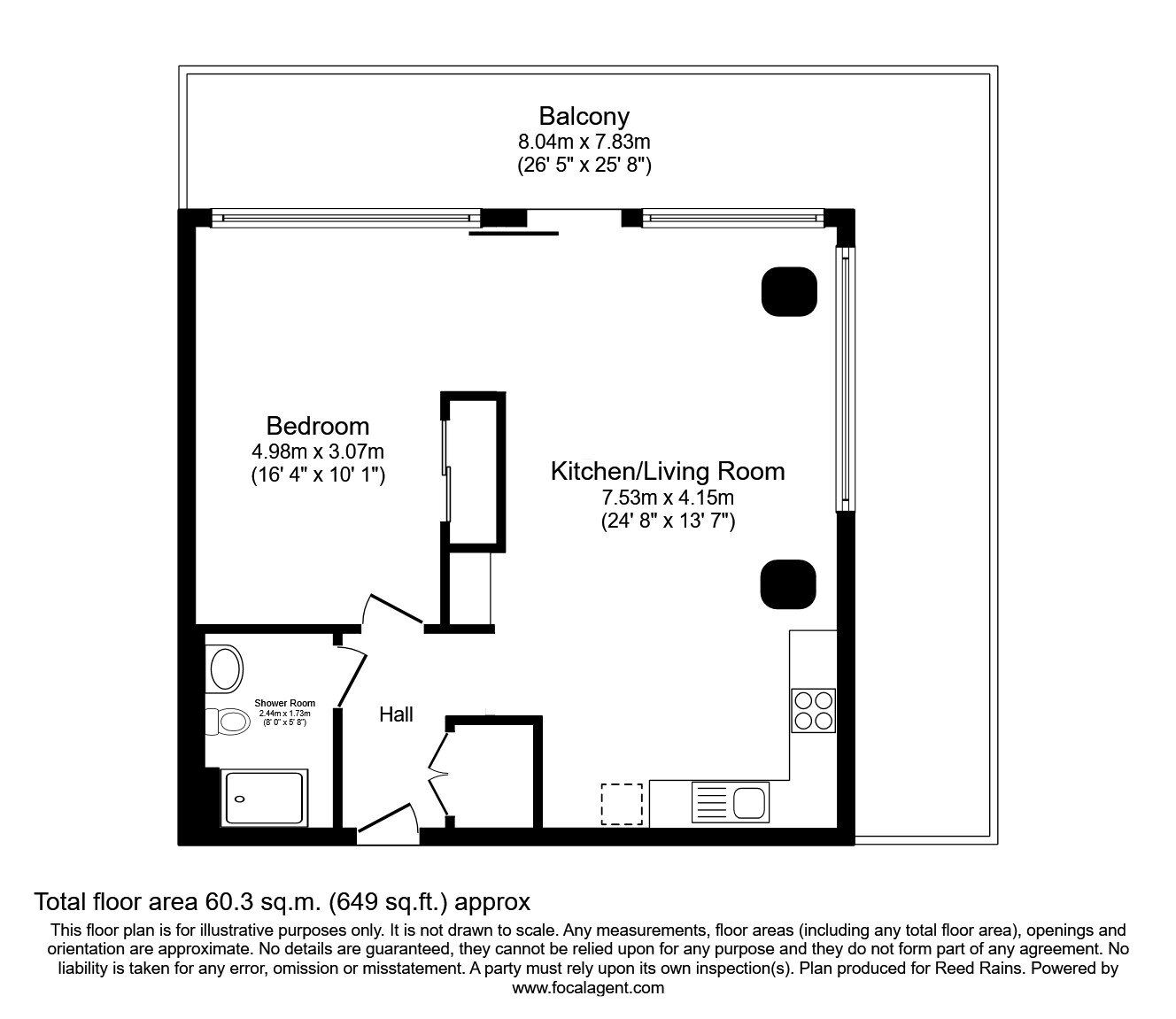 Floorplan of 1 bedroom  Flat to rent, Clowes Street, Salford, Greater Manchester, M3