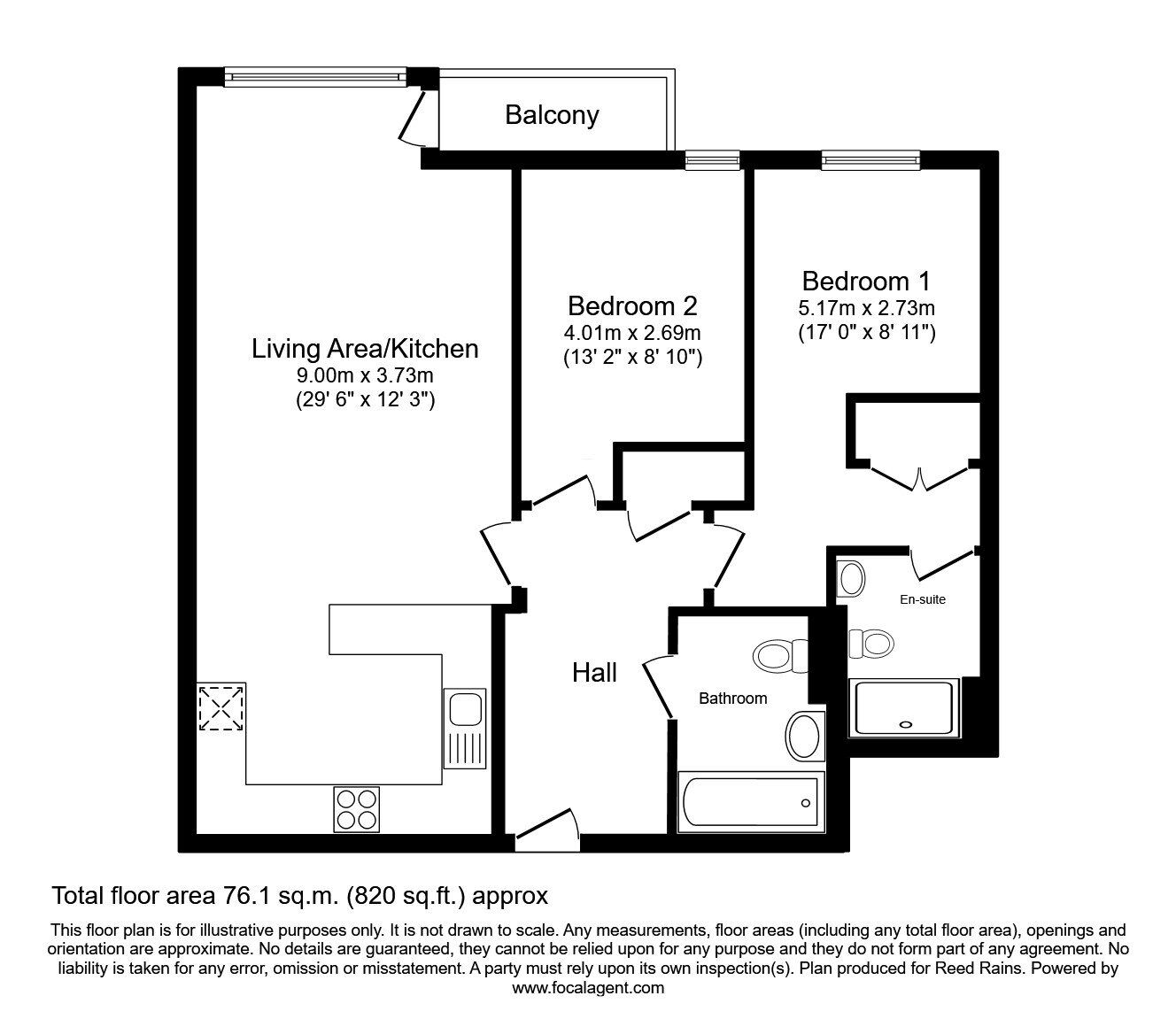 Floorplan of 2 bedroom  Flat for sale, Whitworth Street West, Manchester, M1