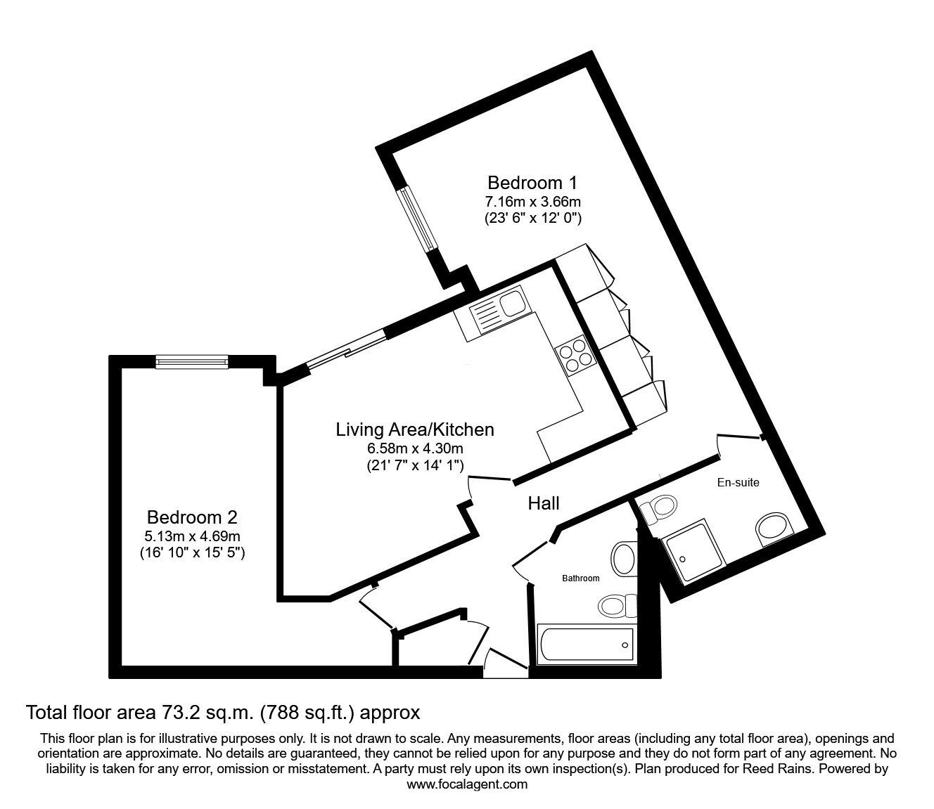 Floorplan of 2 bedroom  Flat for sale, Chapel Street, Salford, M3