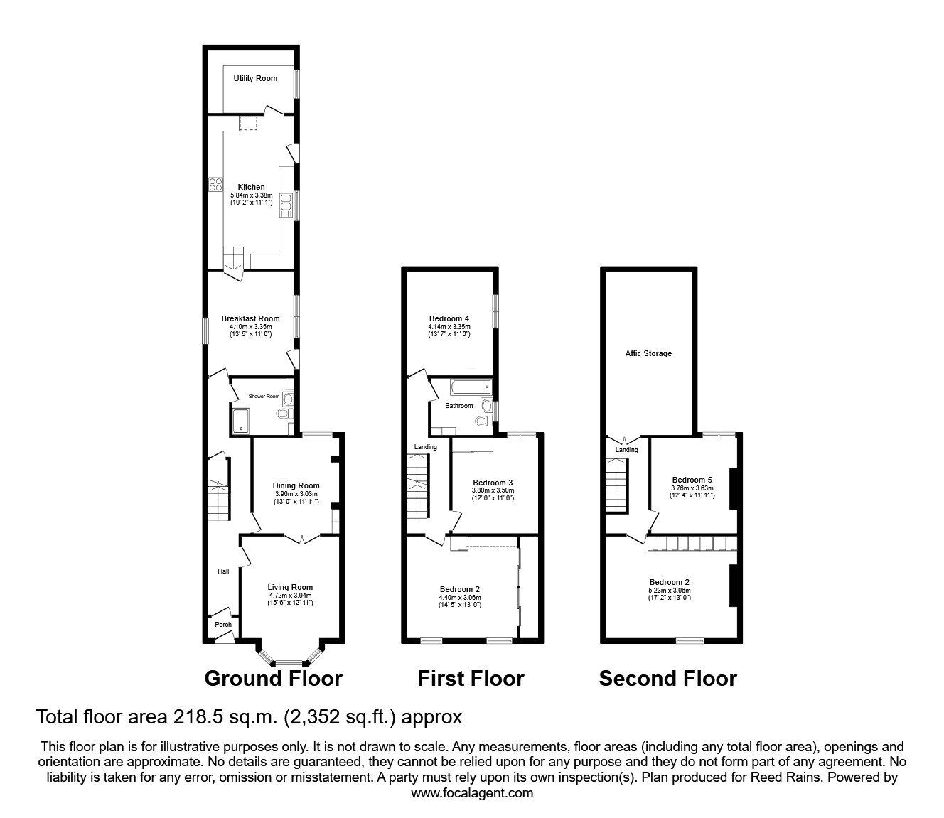 Floorplan of 5 bedroom Mid Terrace House for sale, Hamilton Road, Manchester, M13