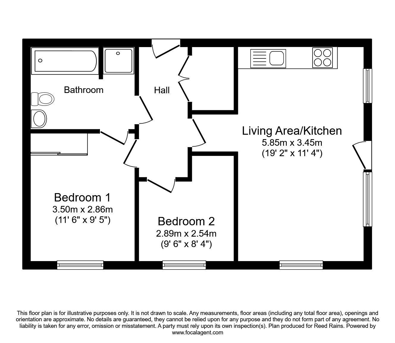 Floorplan of 2 bedroom  Flat to rent, Stillwater Drive, Manchester, Greater Manchester, M11