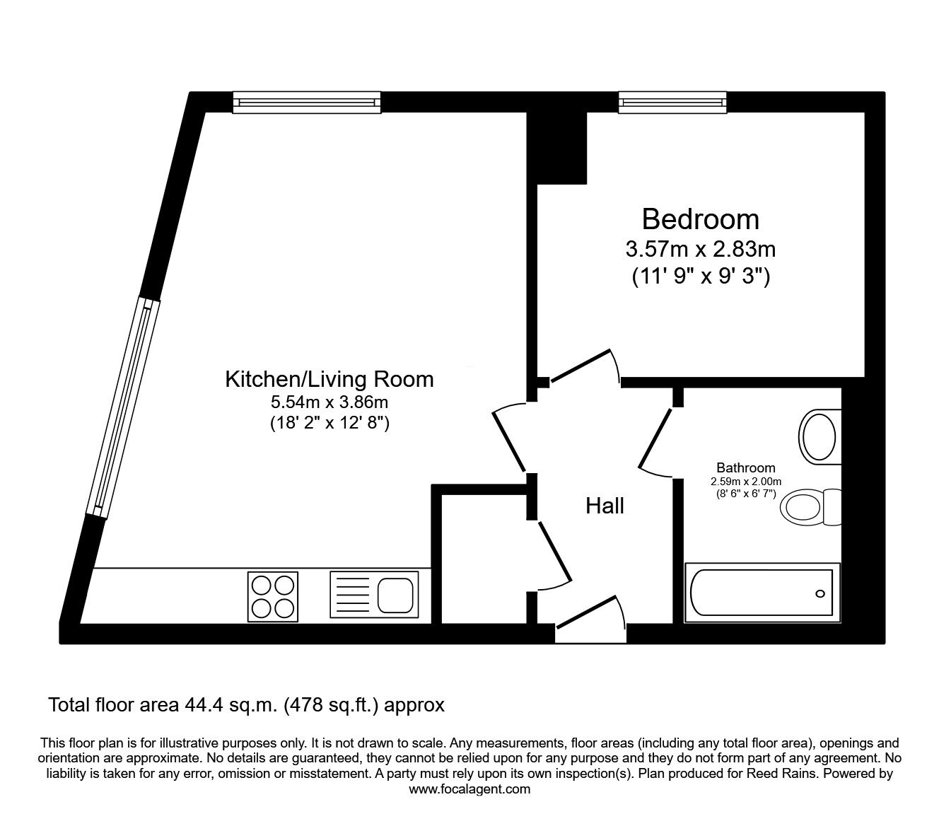 Floorplan of 1 bedroom  Flat for sale, High Street, Manchester, Greater Manchester, M4