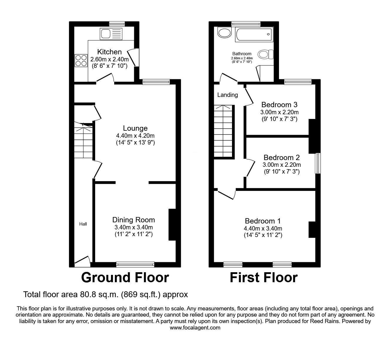 Floorplan of 3 bedroom End Terrace House to rent, Welby Street, Manchester, Greater Manchester, M13