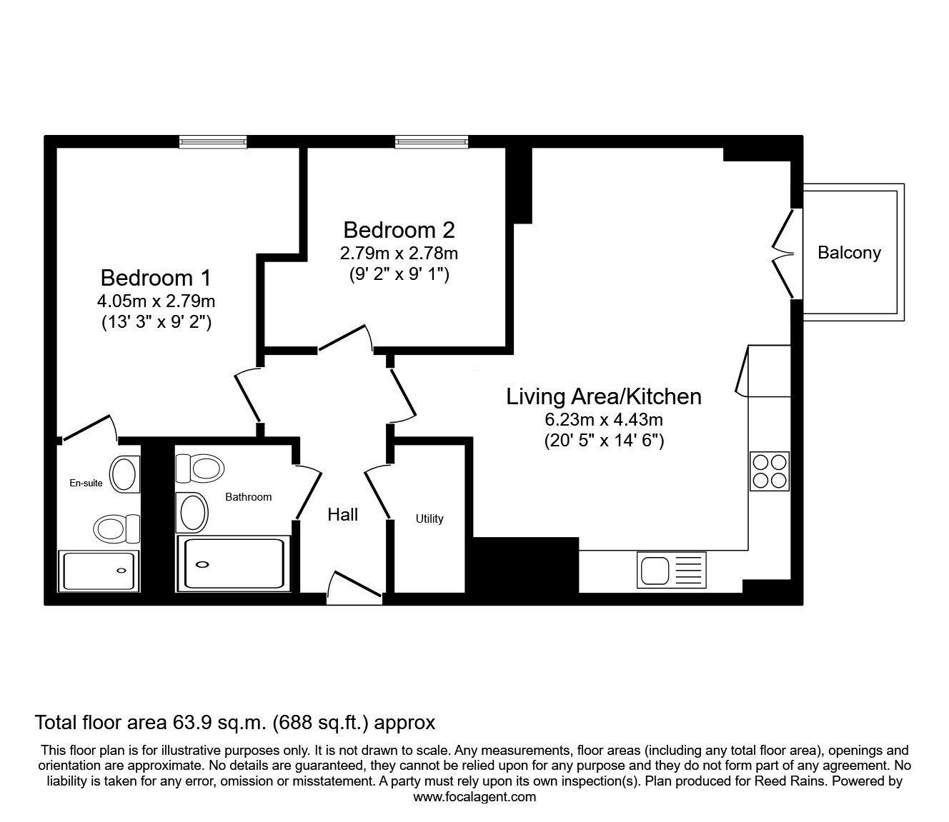 Floorplan of 2 bedroom  Flat for sale, Ordsall Lane, Salford, Greater Manchester, M5