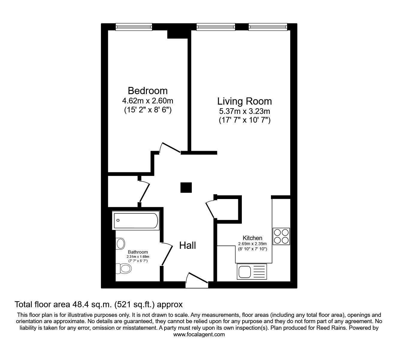 Floorplan of 1 bedroom  Flat to rent, Mirabel Street, Manchester, Greater Manchester, M3