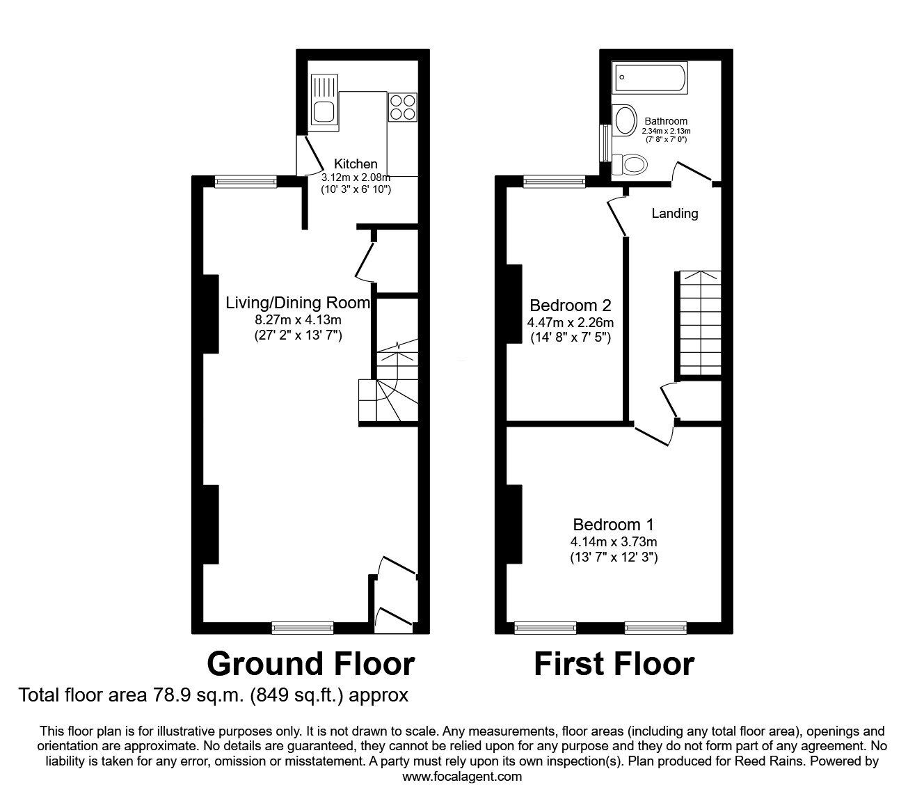 Floorplan of 2 bedroom Mid Terrace House for sale, Iron Street, Manchester, M40