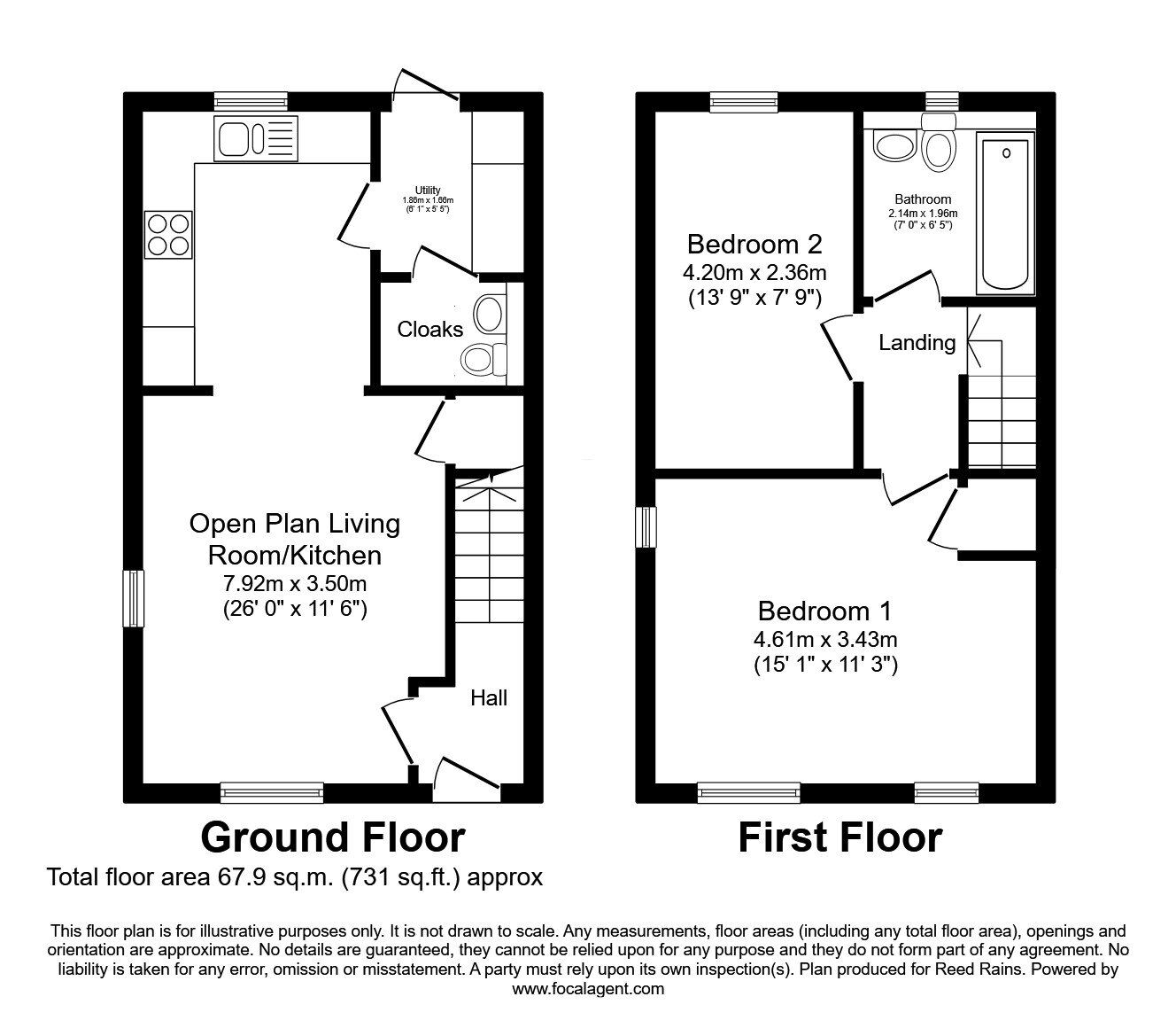 Floorplan of 2 bedroom Semi Detached House for sale, Redcliffe Drive, Manchester, M4