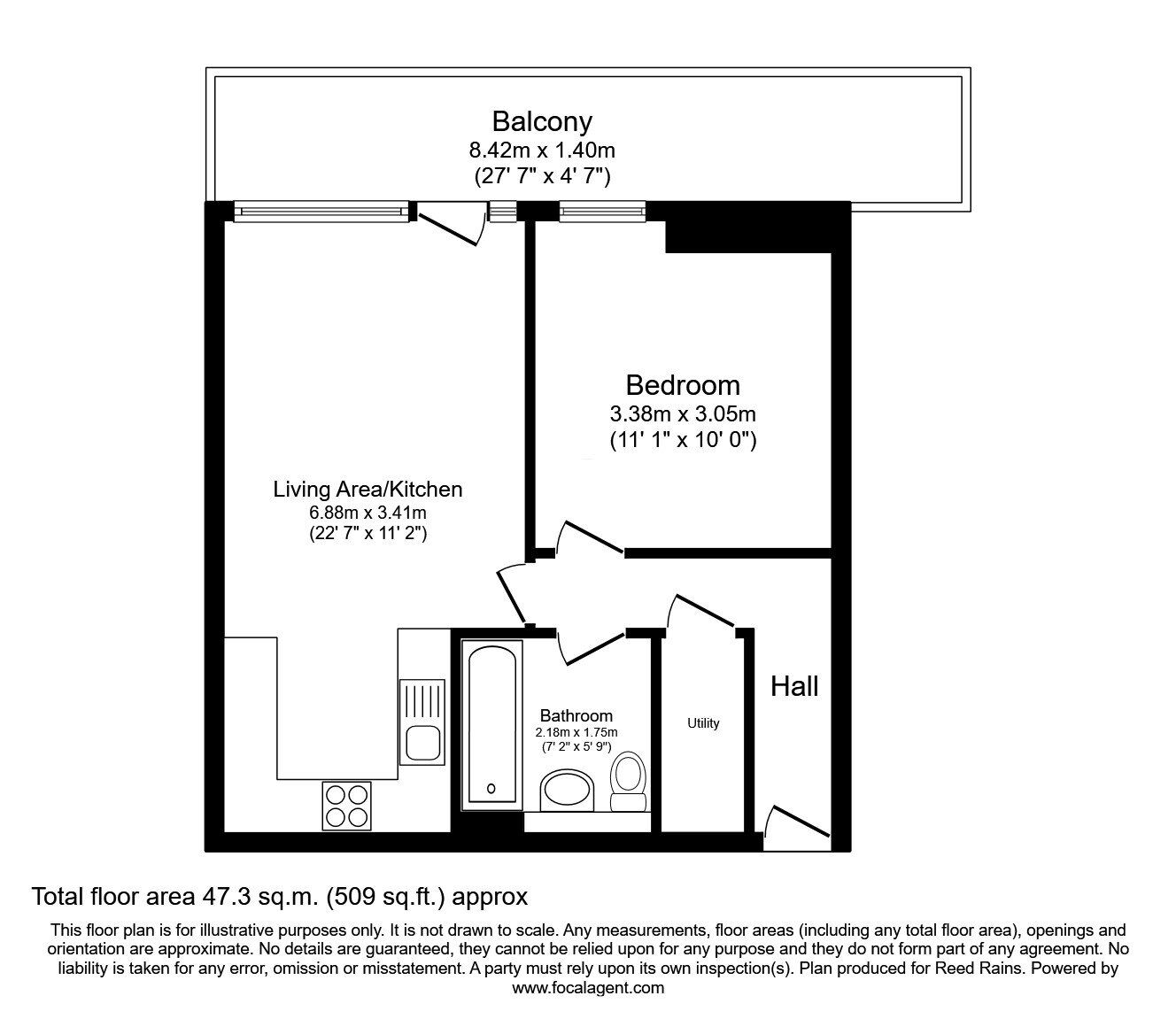 Floorplan of 1 bedroom  Flat for sale, Kelso Place, Manchester, M15