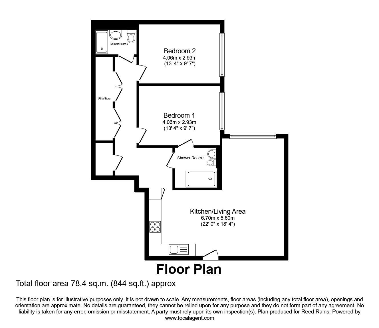 Floorplan of 2 bedroom  Flat for sale, Boundary Lane, Manchester, M15
