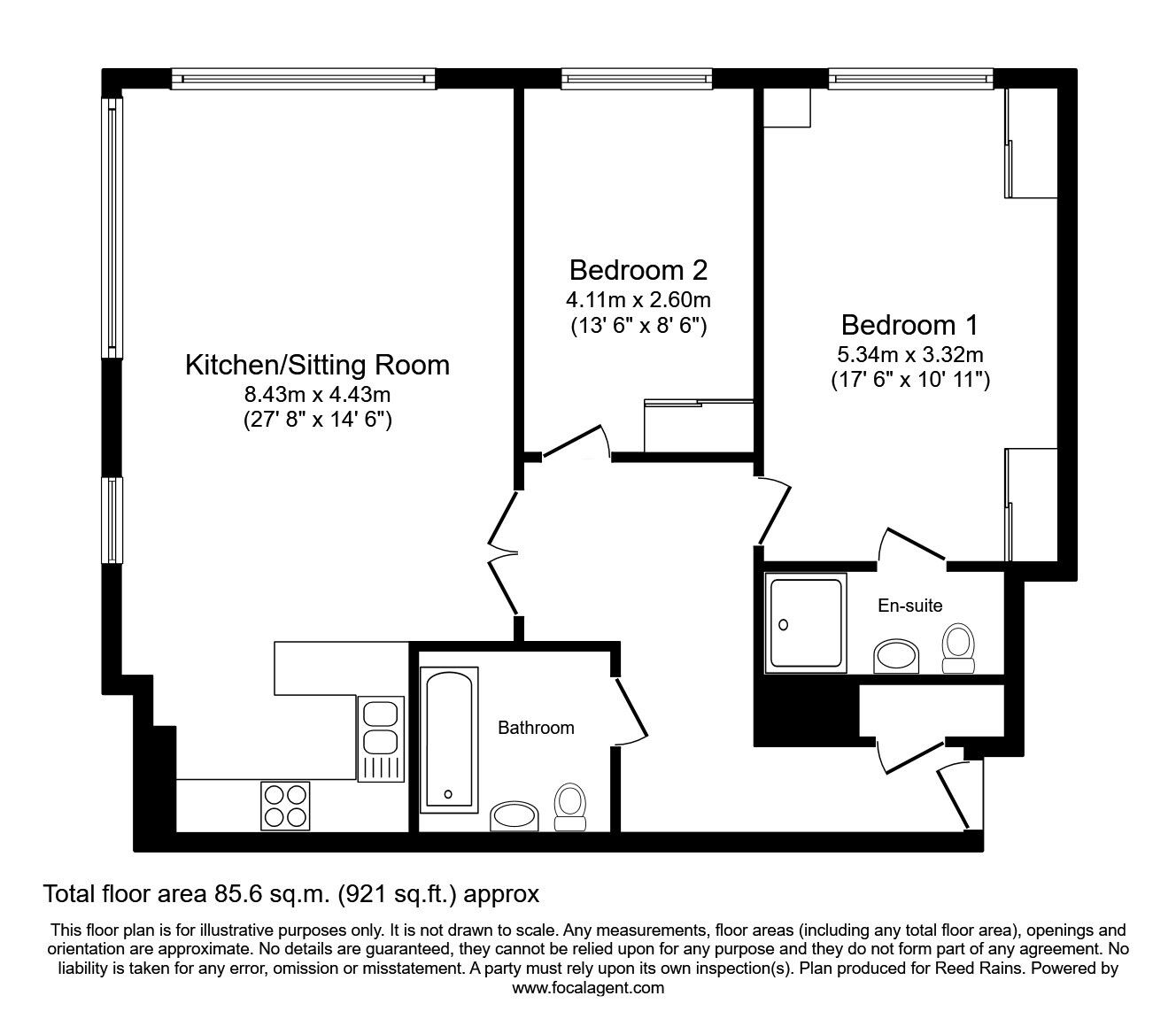 Floorplan of 2 bedroom  Flat to rent, Leftbank, Manchester, Greater Manchester, M3