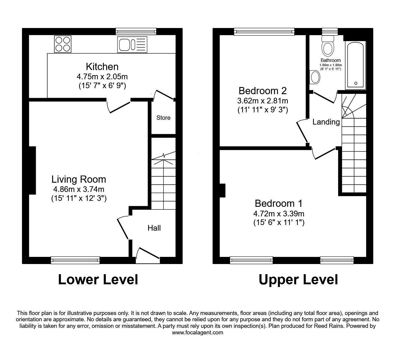 Floorplan of 2 bedroom  Flat for sale, Brackley Avenue, Manchester, M15