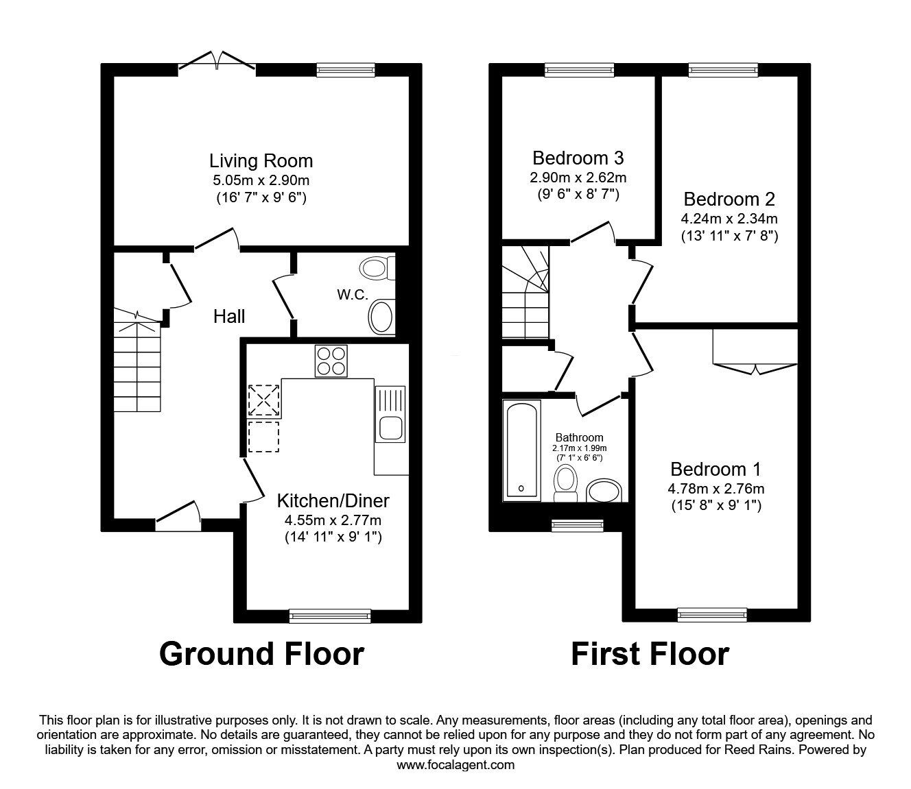 Floorplan of 3 bedroom End Terrace House for sale, Bradford Road, Manchester, M40