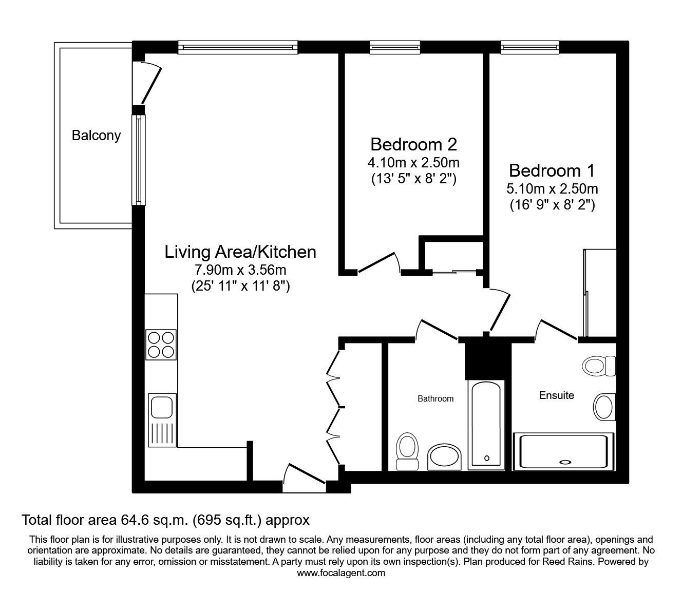 Floorplan of 2 bedroom  Flat for sale, Lockgate Square, Salford, M5