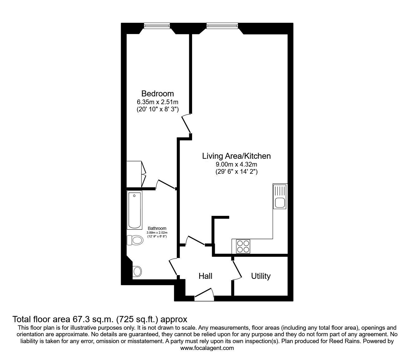 Floorplan of 1 bedroom  Flat for sale, Cotton Street, Manchester, M4
