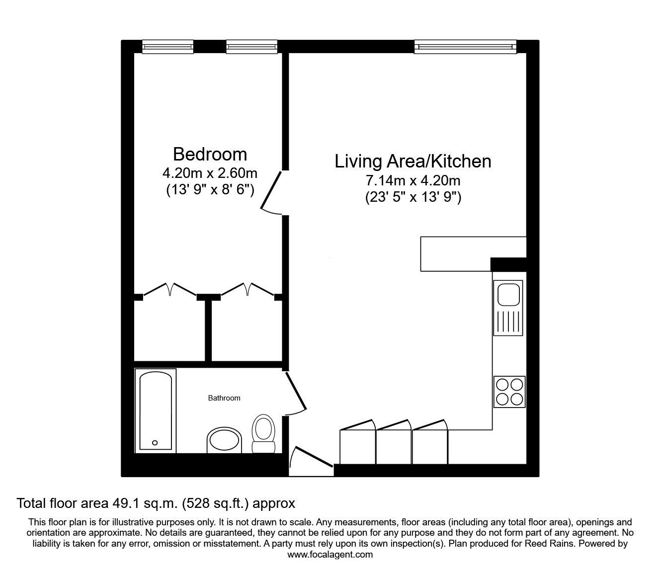 Floorplan of 1 bedroom  Flat for sale, Ottinger Close, Salford, M50