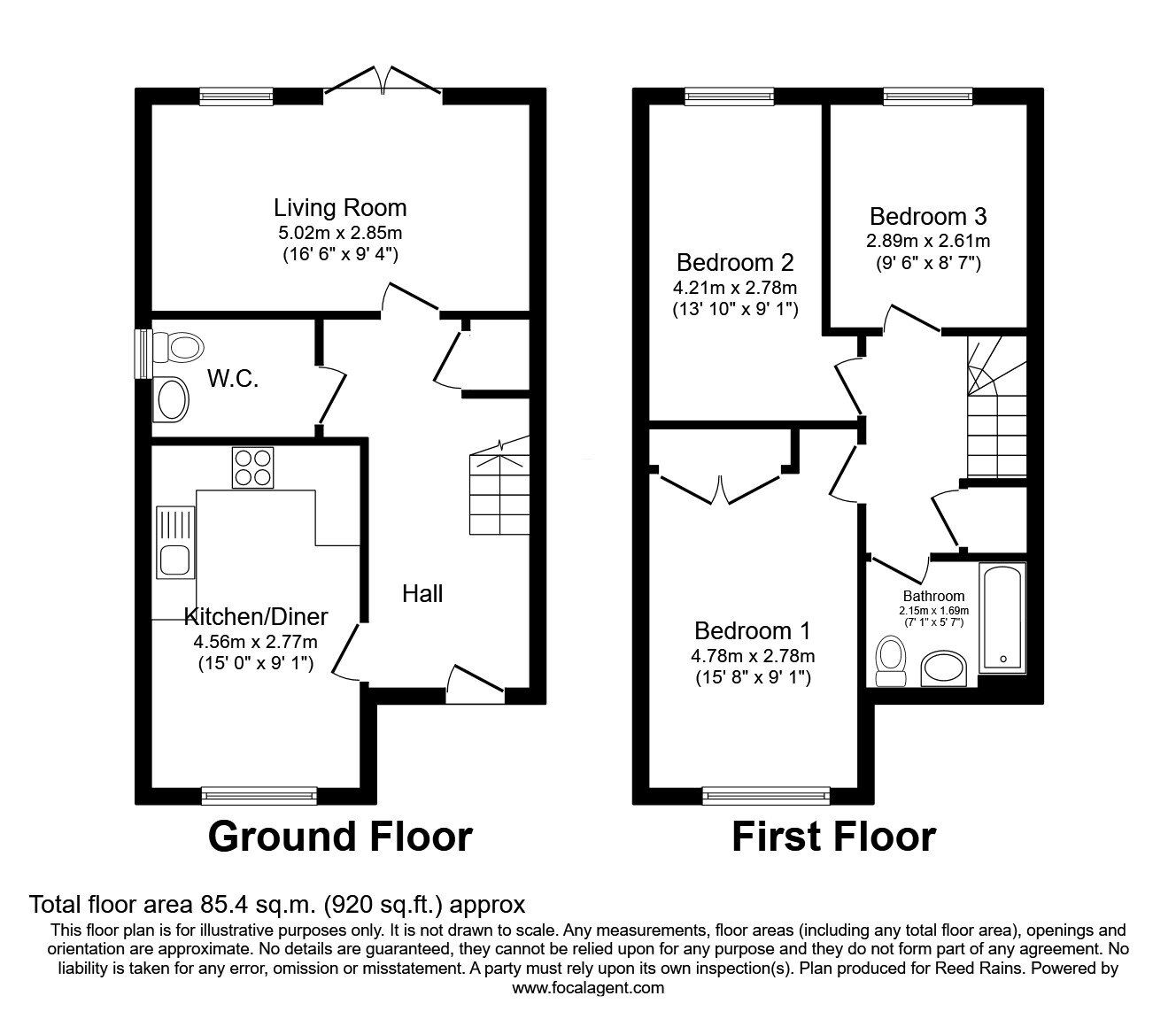 Floorplan of 3 bedroom End Terrace House for sale, Berkshire Road, Manchester, M40