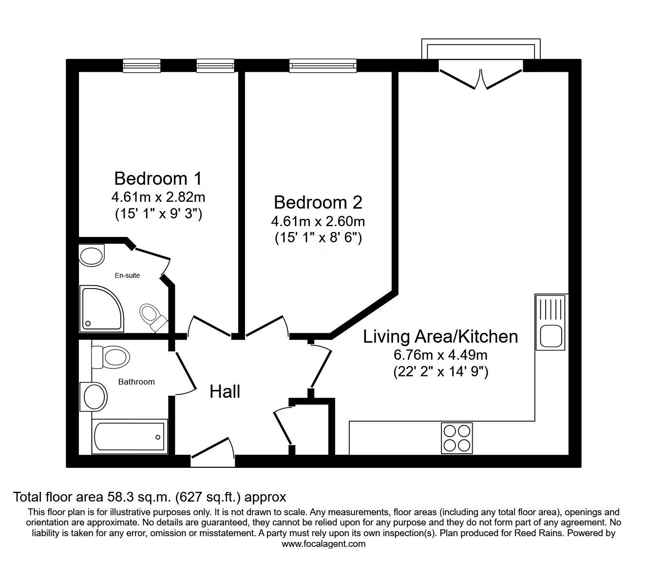 Floorplan of 2 bedroom  Flat for sale, Elmira Way, Salford, M5