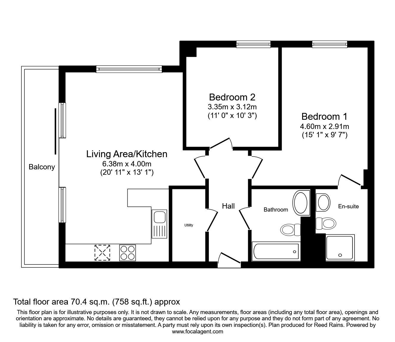 Floorplan of 2 bedroom  Flat for sale, New Century Park, Manchester, M4