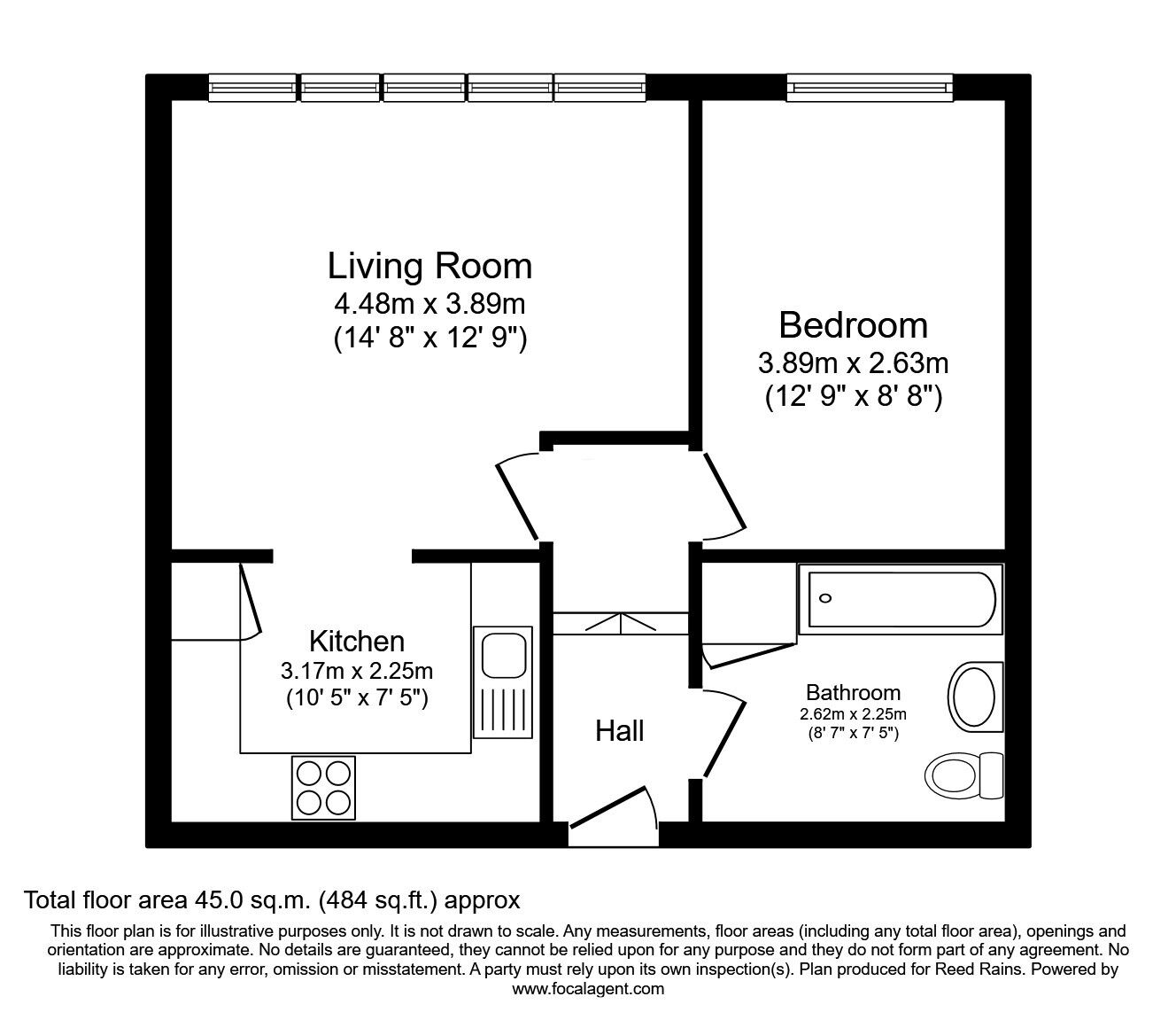 Floorplan of 1 bedroom  Flat to rent, Whitworth Street, Manchester, Greater Manchester, M1