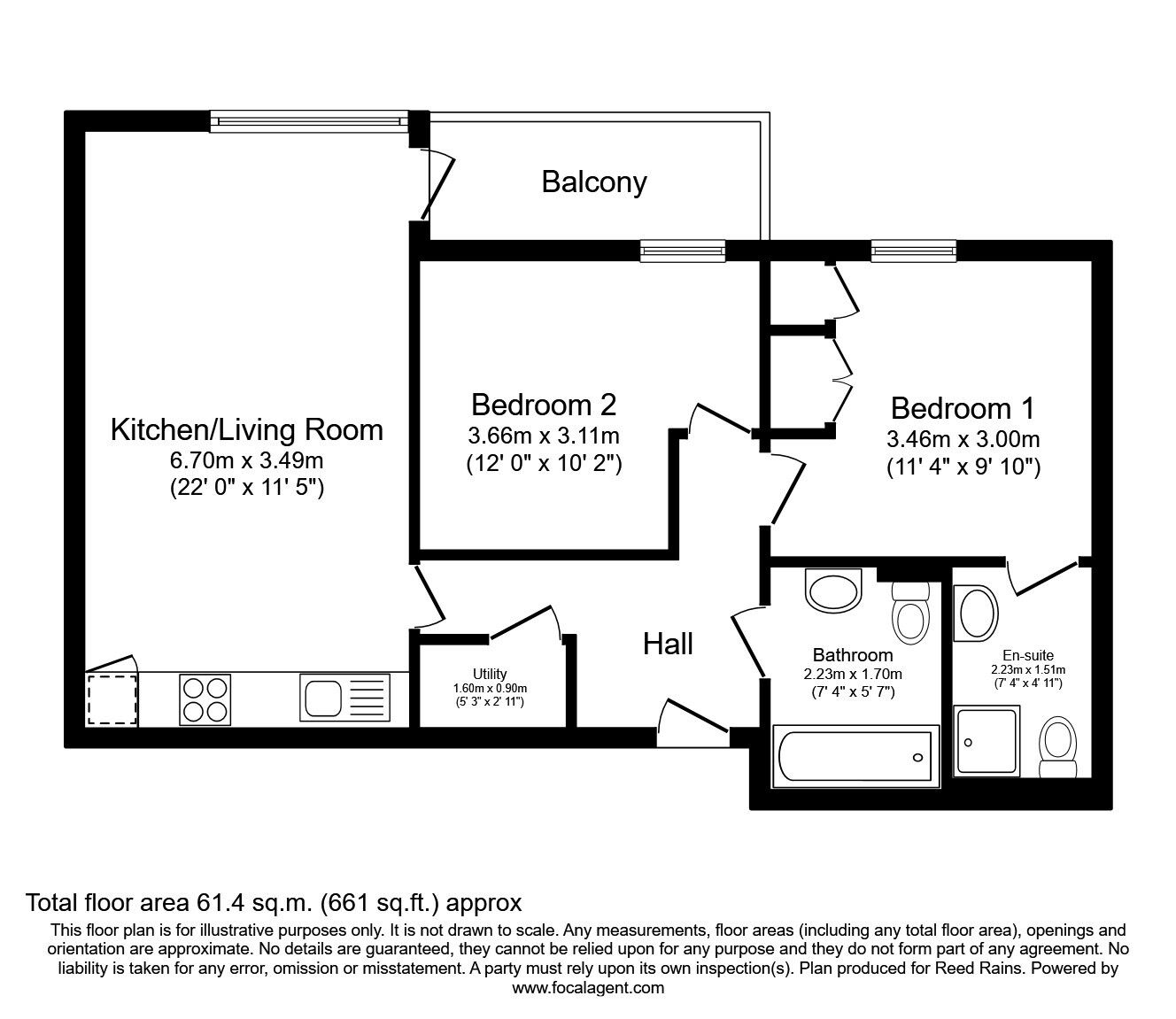 Floorplan of 2 bedroom  Flat to rent, Water Street, Manchester, Greater Manchester, M3