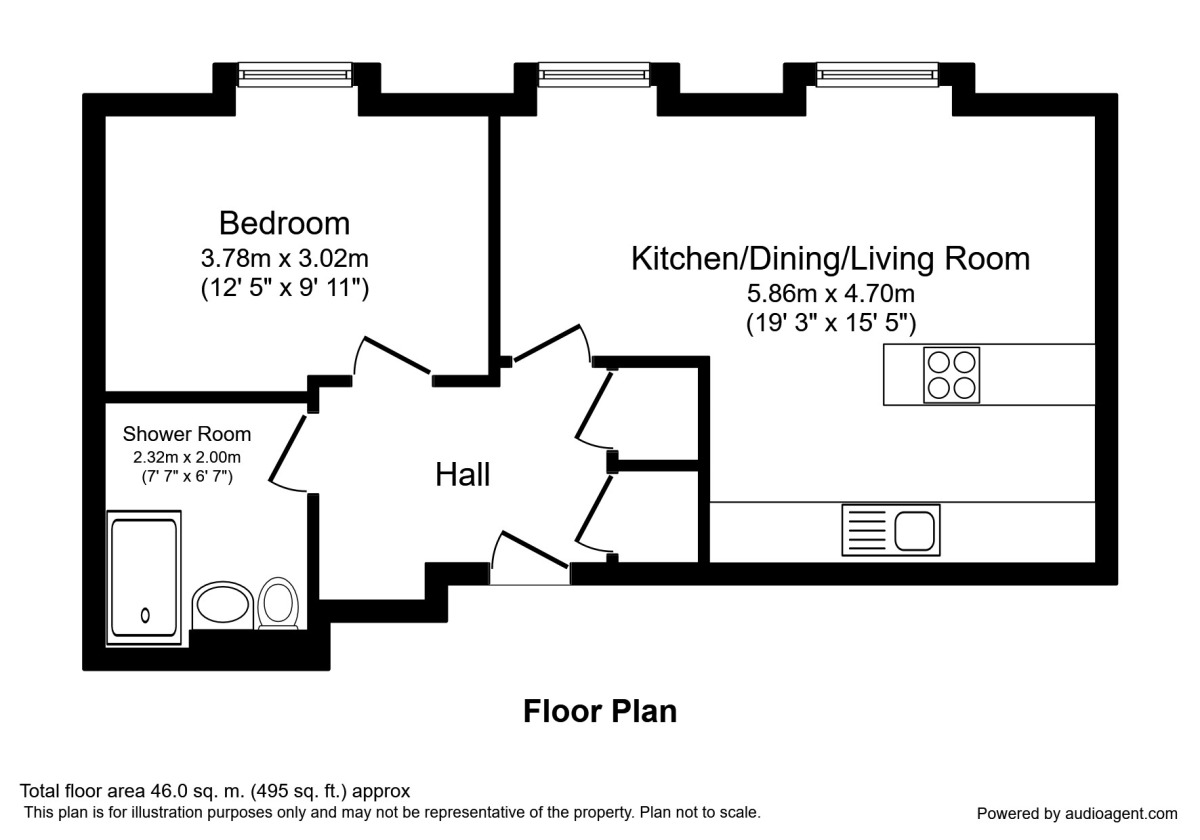 Floorplan of 1 bedroom  Flat for sale, Cambridge Street, Manchester, M1