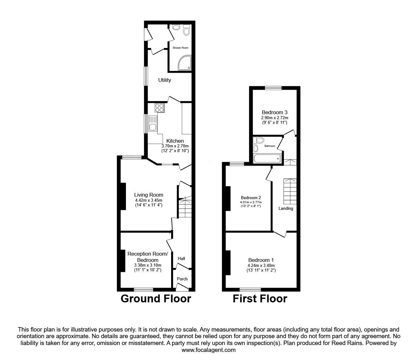 Floorplan of 3 bedroom Mid Terrace House for sale, Santiago Street, Manchester, M14