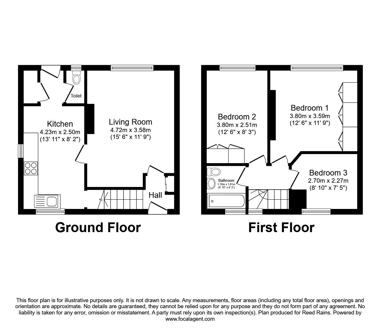 Floorplan of 3 bedroom House to rent, Newburn Avenue, Manchester, Greater Manchester, M9