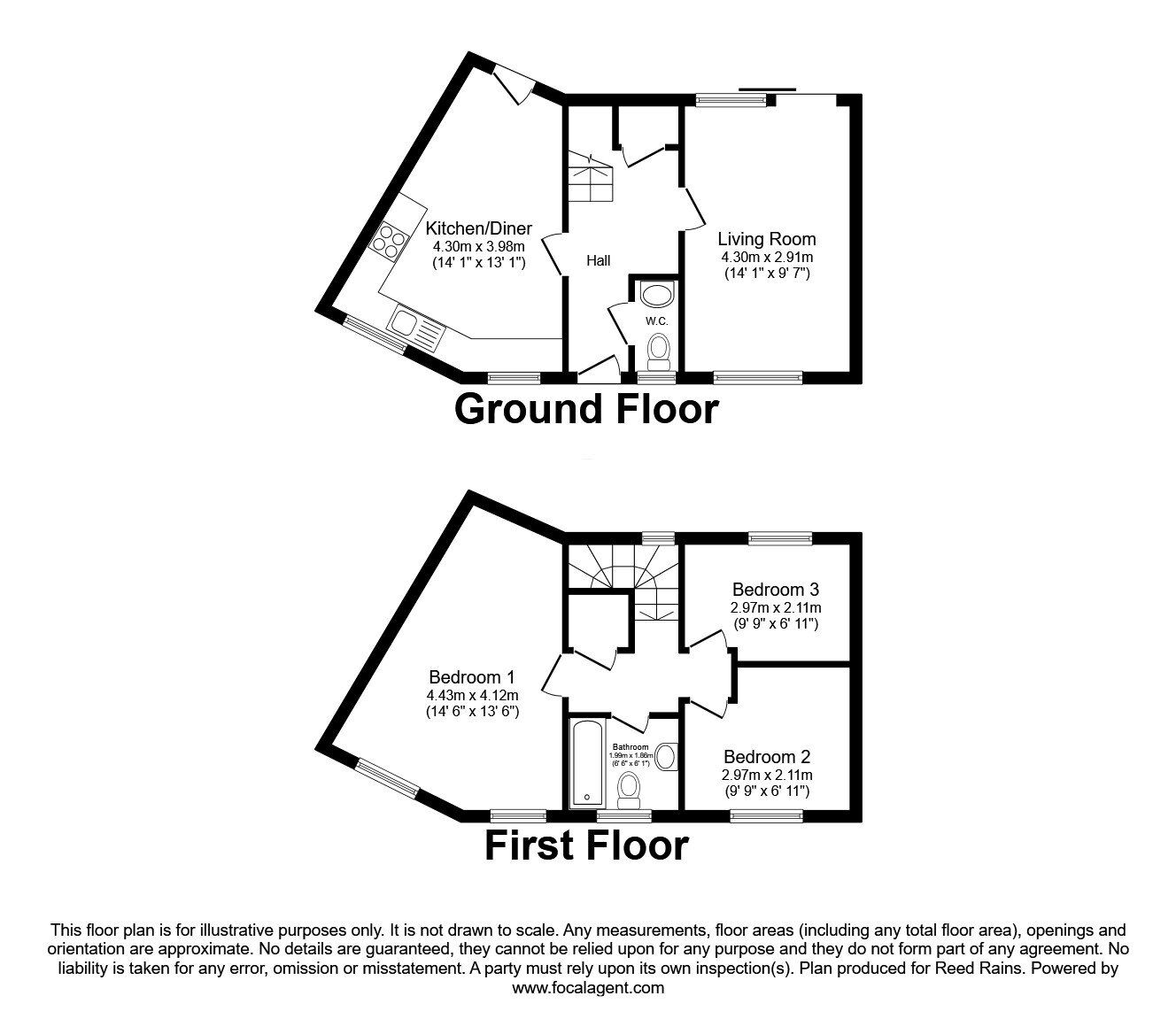 Floorplan of 3 bedroom Semi Detached House for sale, Rolls Crescent, Manchester, M15