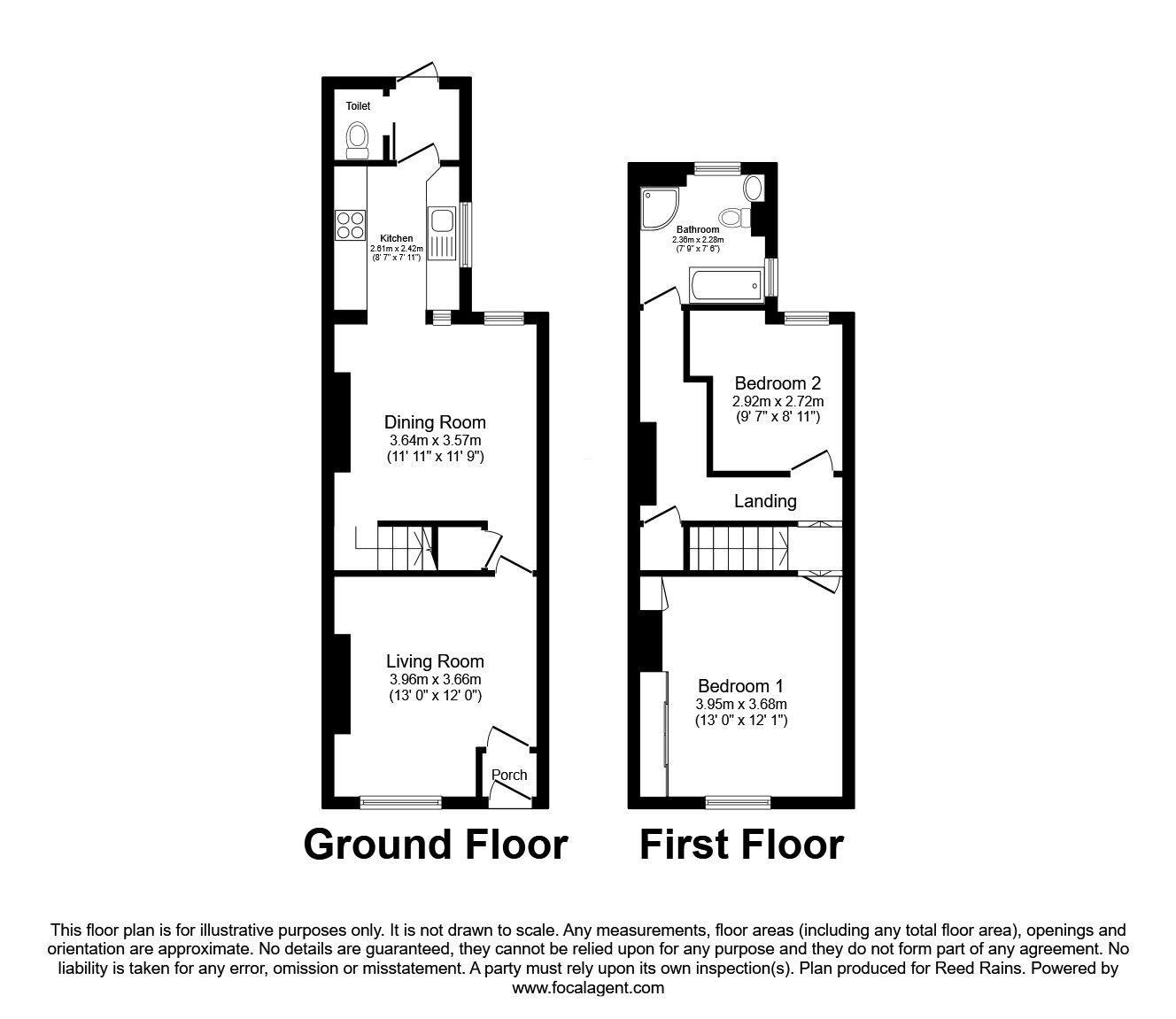 Floorplan of 2 bedroom Mid Terrace House to rent, Sulby Street, Manchester, Greater Manchester, M40