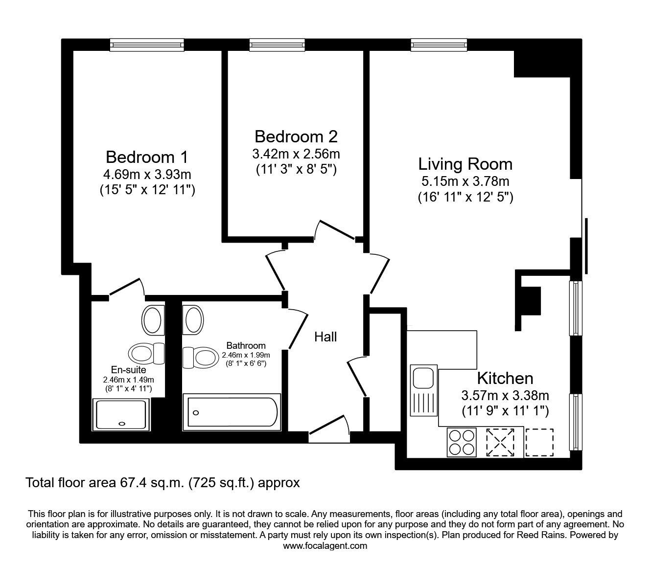 Floorplan of 2 bedroom  Flat for sale, Red Bank, Manchester, M4
