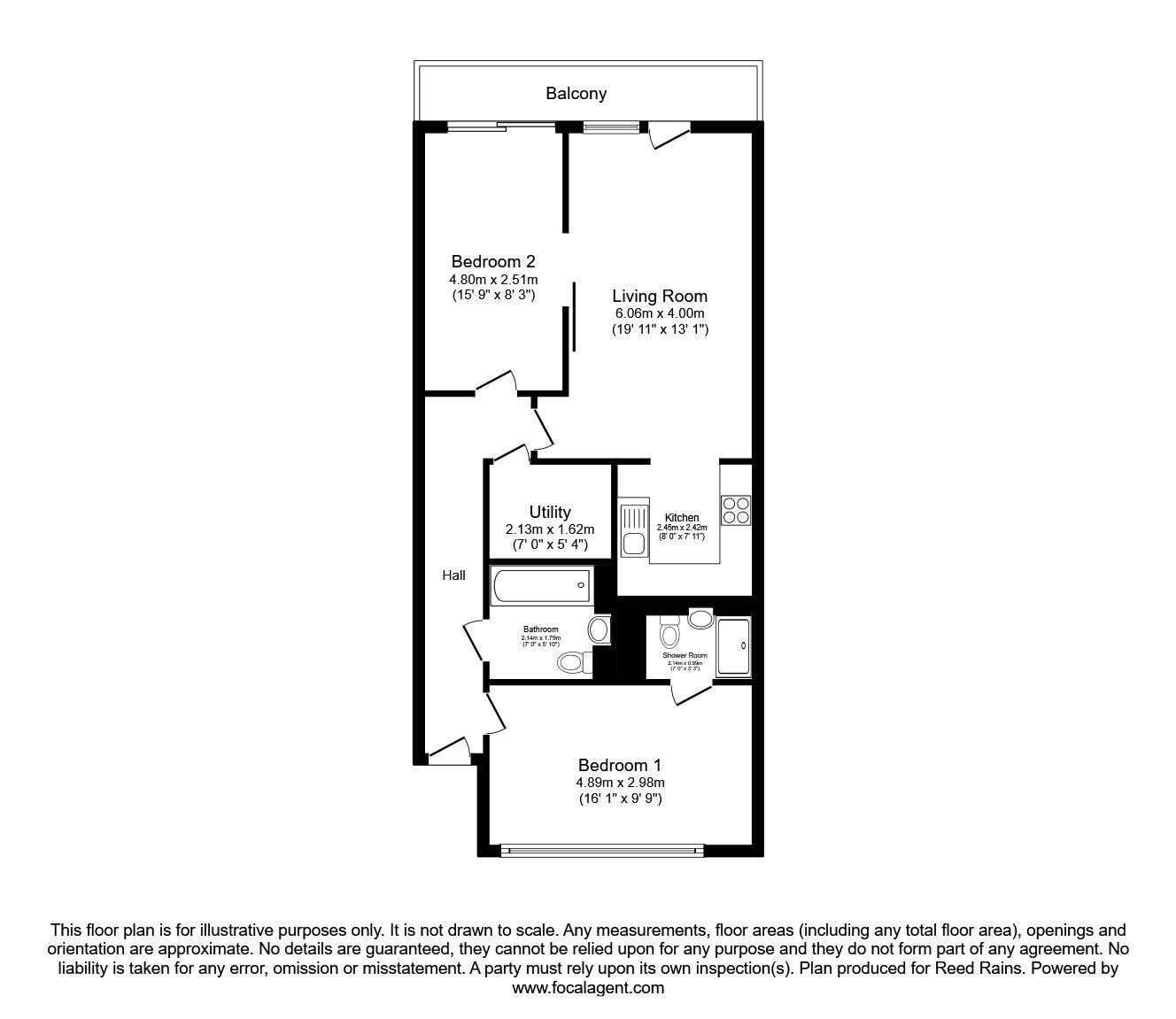 Floorplan of 2 bedroom  Flat to rent, Whitworth Street West, Manchester, Greater Manchester, M1