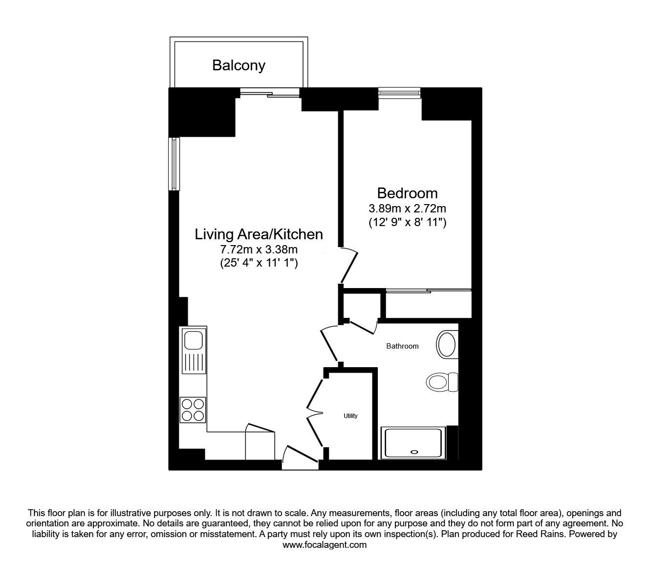 Floorplan of 1 bedroom  Flat for sale, Blue, Media City UK, Salford, M50