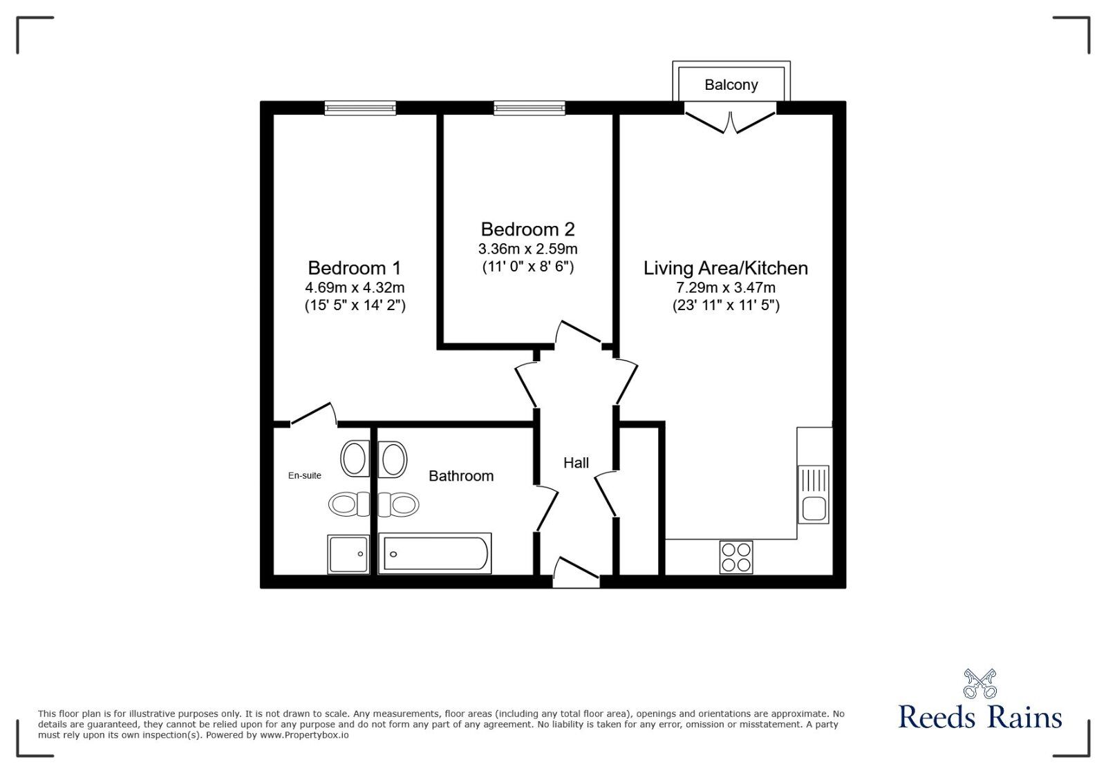 Floorplan of 2 bedroom  Flat for sale, New Century Park, Manchester, M4